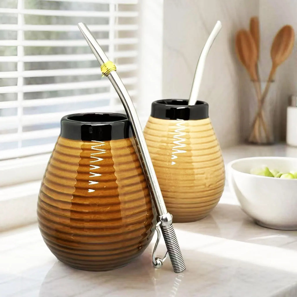 King Mate Set de Tasse à Maté en Céramique 350 ml