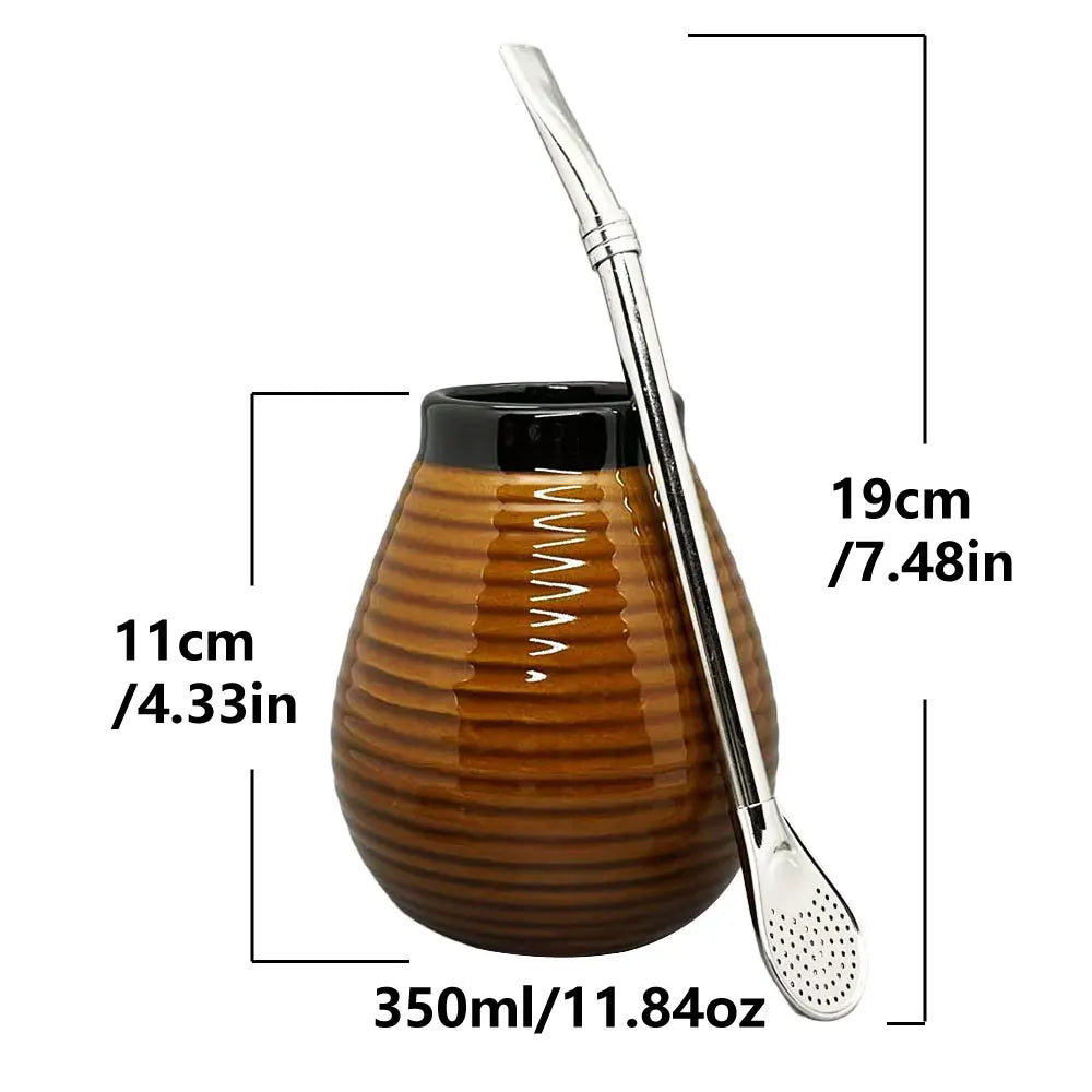 King Mate Set de Tasse à Maté en Céramique 350 ml