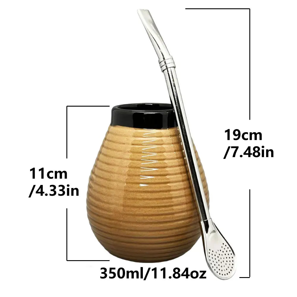 King Mate Set de Tasse à Maté en Céramique 350 ml