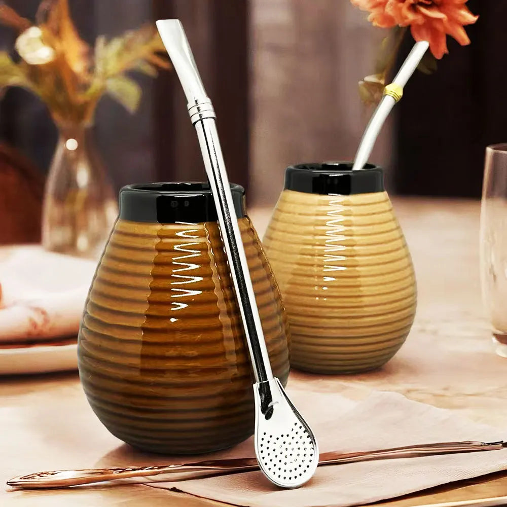 King Mate Set de Tasse à Maté en Céramique 350 ml